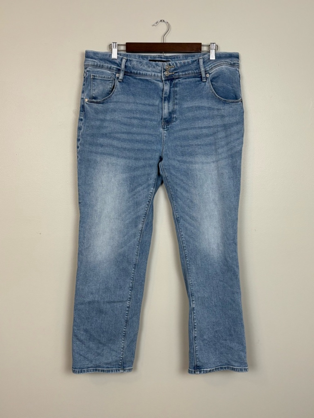 Hudson Los Angeles Jeans Womens 16 Blue Mid Rise Straight Leg Stretch‎ Denim